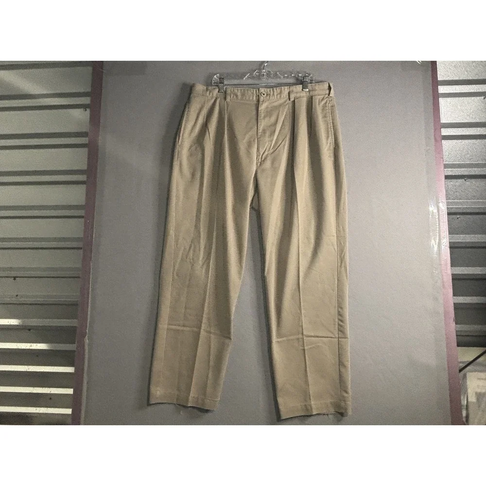 Polo Ralph Lauren Polo Chino Pleated Pants Men 40x30 Khaki Cotton